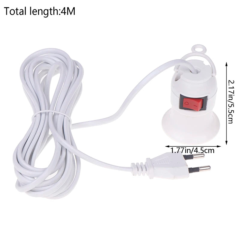 E27 Pendant Lamp Holder with Switch – 4M EU Plug Cord Pendant Lamp Holder SPOT