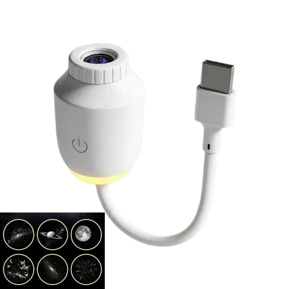 USB Galaxy Star Projector Night Light – Plug & Play Star Projector Lamp SPOT 6 Slides