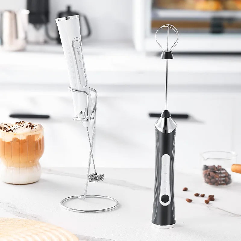 USB Rechargeable Handheld Milk Frother – 2 Whisks, 3 Speed Handheld Milk Frother SPOT Default Title