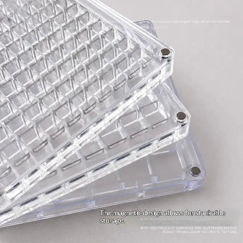 Acrylic Grid Storage Box – 36/64/100 Grids Jewelry Organizer Jewelry Storage Organizer SPOT
