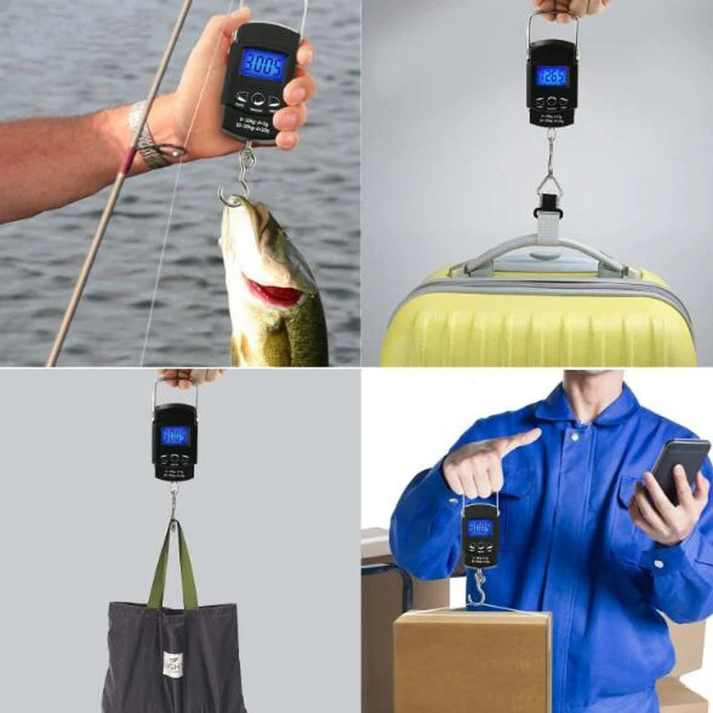 Portable Digital Hanging Scale 50kg with Retractable Tape Digital Hanging Scale SPOT