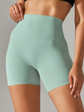 Women's High Waist Squat-Proof Yoga Shorts | Quick-Dry Gym Women's Active Shorts SPOT Aqua Green S