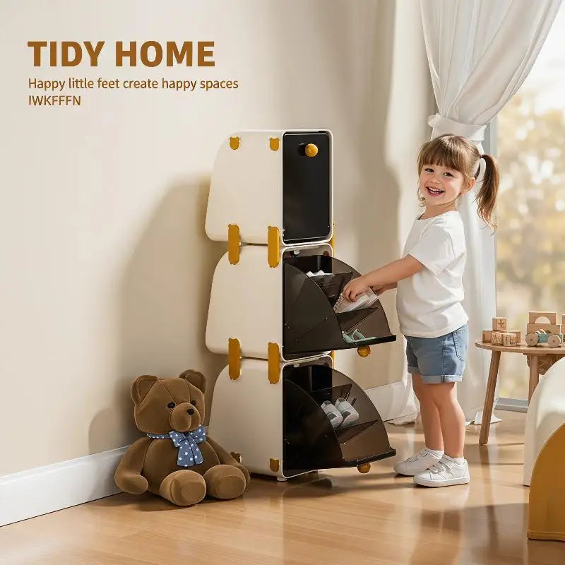 Stackable Kids Shoe Cabinet – Multi-Layer Storage Organizer Shoe Storage Cabinet SPOT
