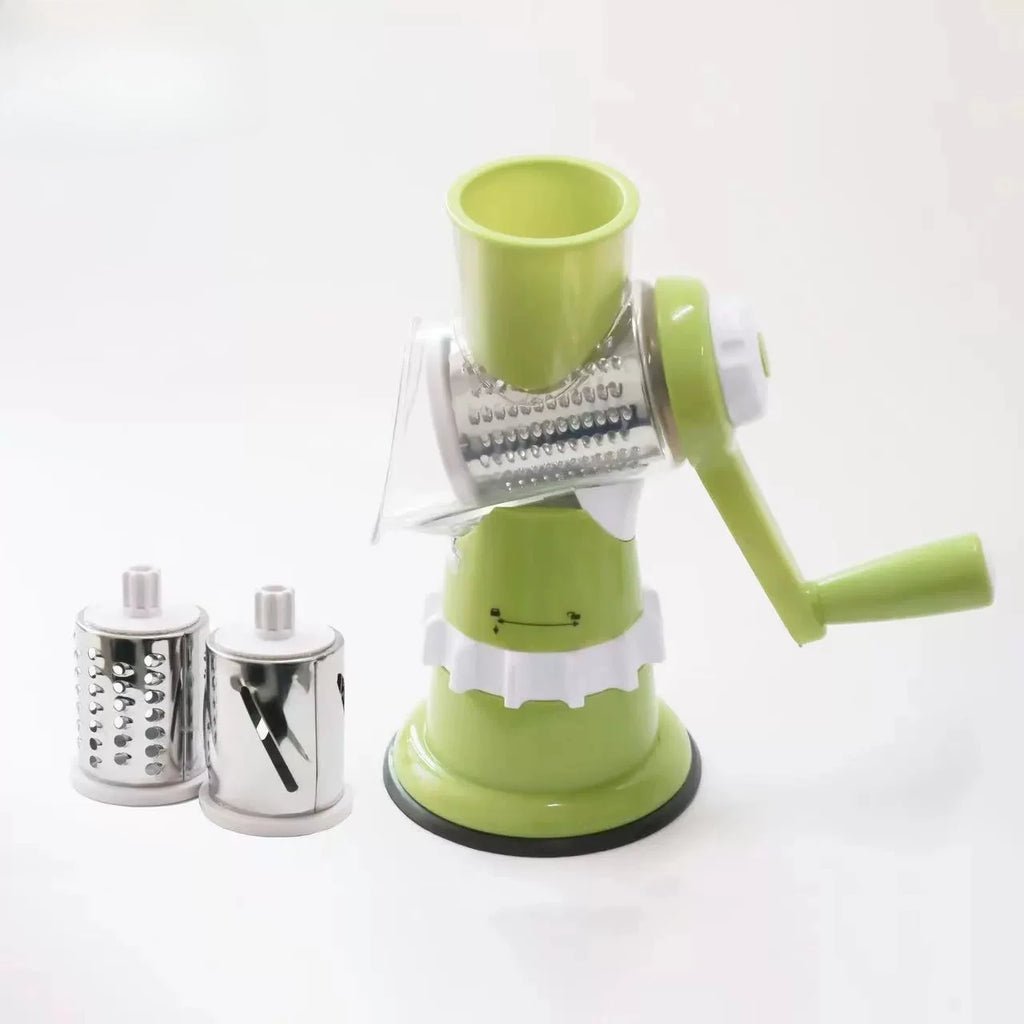 Rotary Cheese Grater & Vegetable Slicer – 3 Drum Blades Rotary Cheese Grater SPOT green