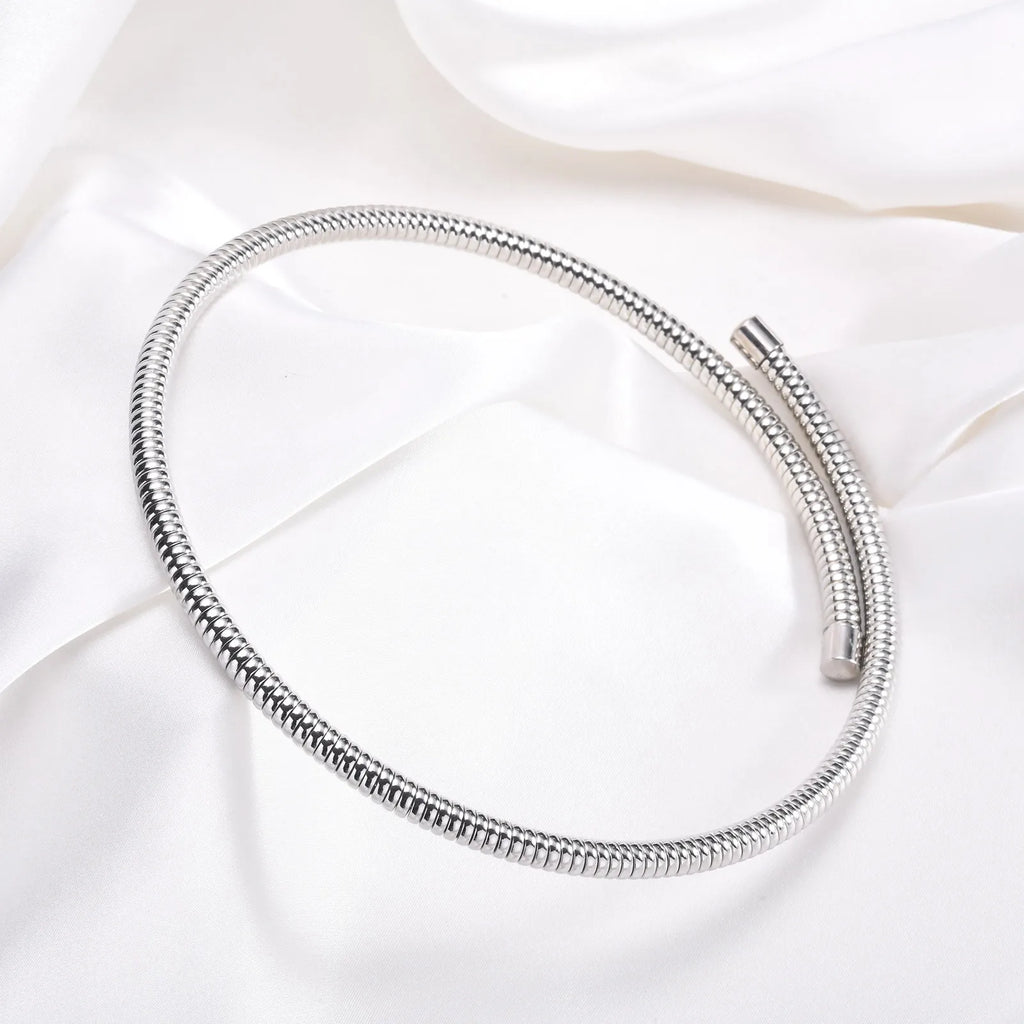 Meaeguet Snake Chain Choker Torque Necklace – Gold & Silver Choker Necklace SPOT