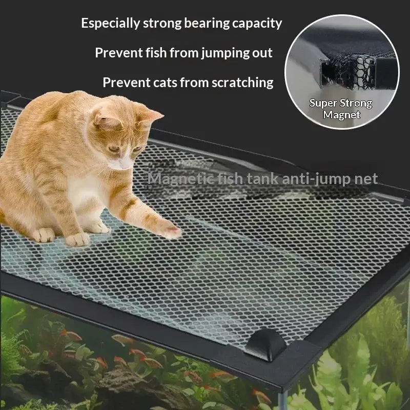 Magnetic Fish Tank Mesh Cover – Anti-Escape Aquarium Lid Aquarium Mesh Lid SPOT