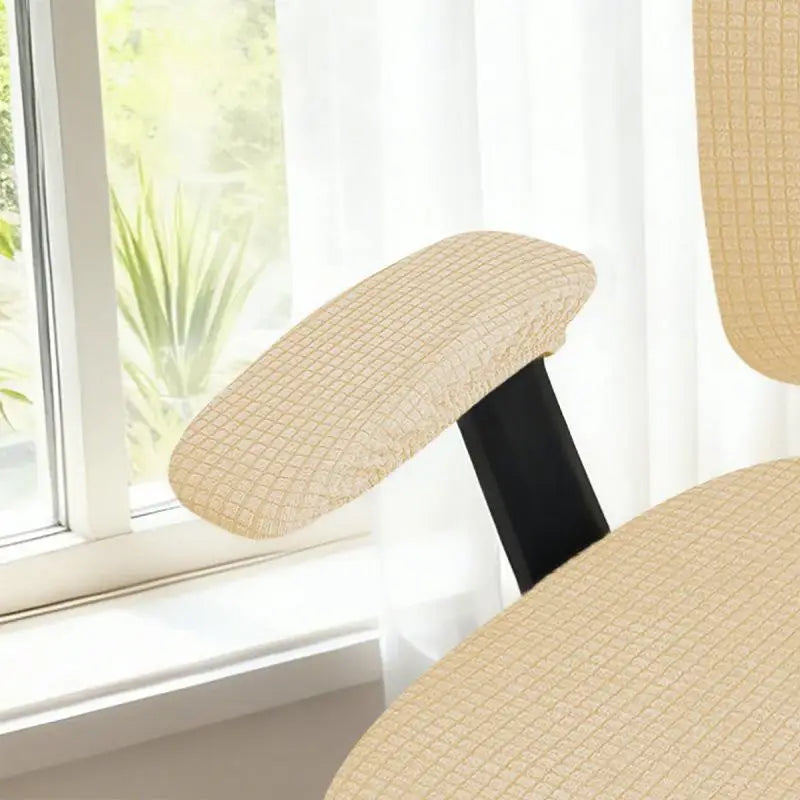 Stretch Chair Armrest Covers 1 Pair – Soft Polyester Universal Fit Chair Armrest Covers SPOT Apricot