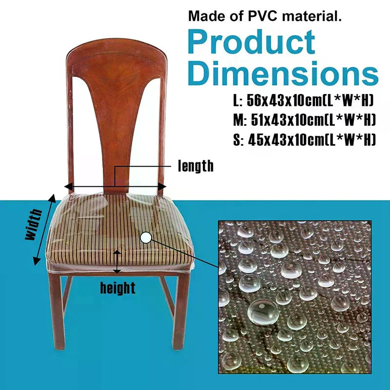 Transparent PVC Dining Chair Cover – Waterproof & Anti-Scratch Chair Seat Cover SPOT