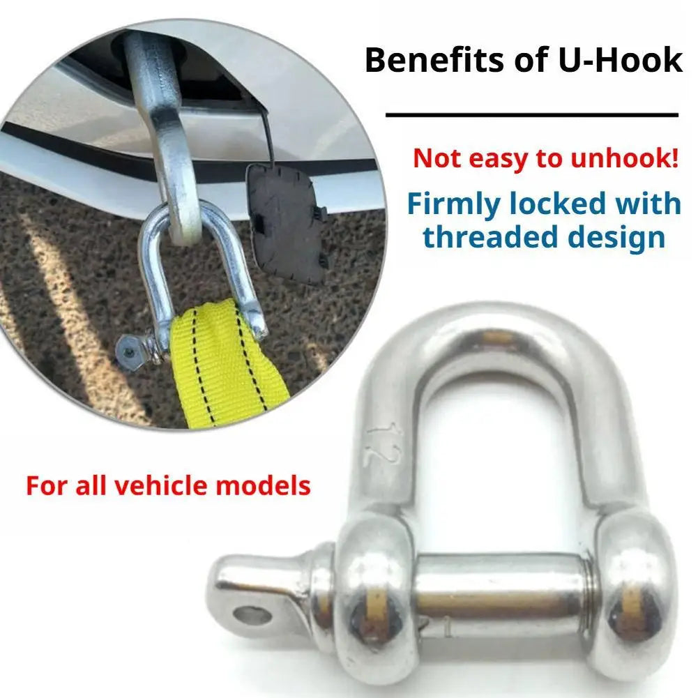 3M 3-Ton Heavy-Duty Tow Strap with Steel Hooks | Vehicle Recovery Vehicle Tow Strap SPOT