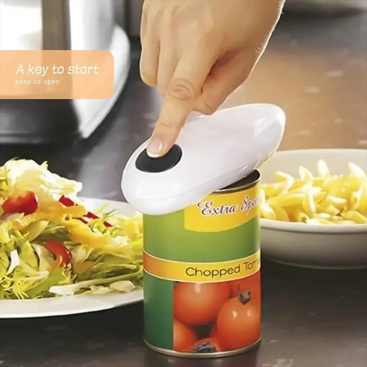 One-Touch Electric Can Opener – Automatic Portable Kitchen Tool Electric Can Opener SPOT