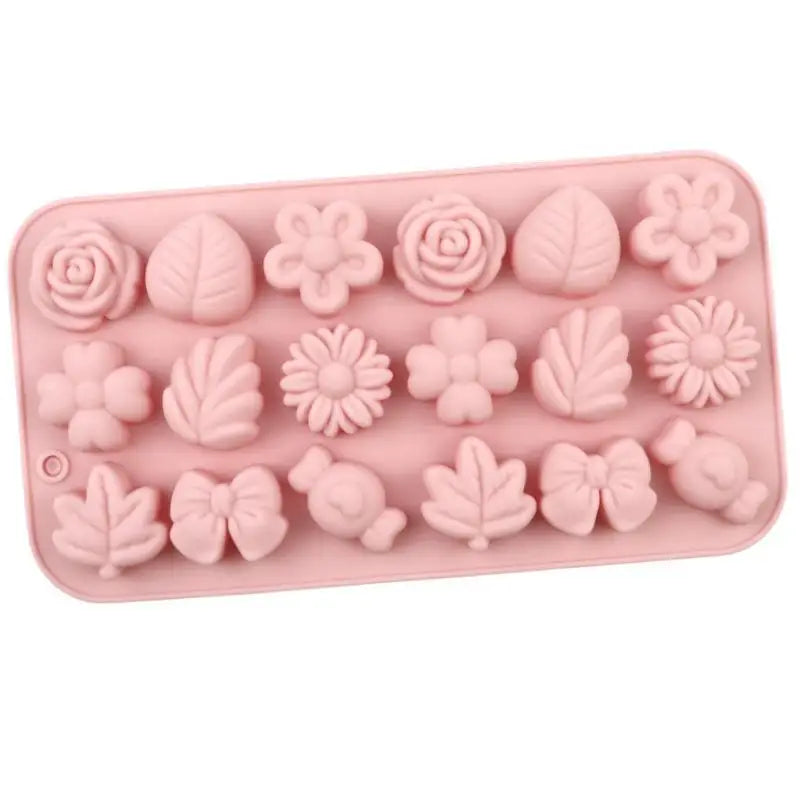 Silicone Candy Mold 18-Cavity Flower Leaf Bow – Non-Stick Silicone Baking Mold SPOT