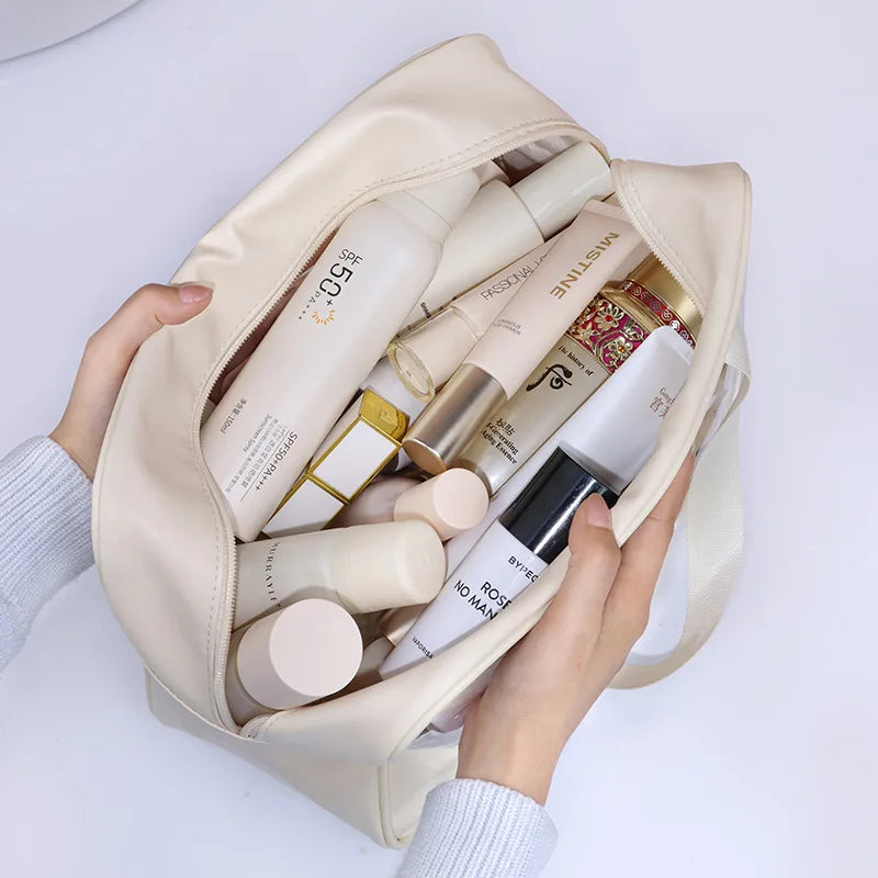 Clear PVC Travel Makeup Bag – Large Waterproof Cosmetic Pouch Cosmetic Travel Bag SPOT