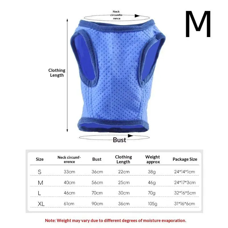 Summer Cooling Dog Vest – Breathable Mesh Pet Apparel Dog Cooling Vest SPOT M