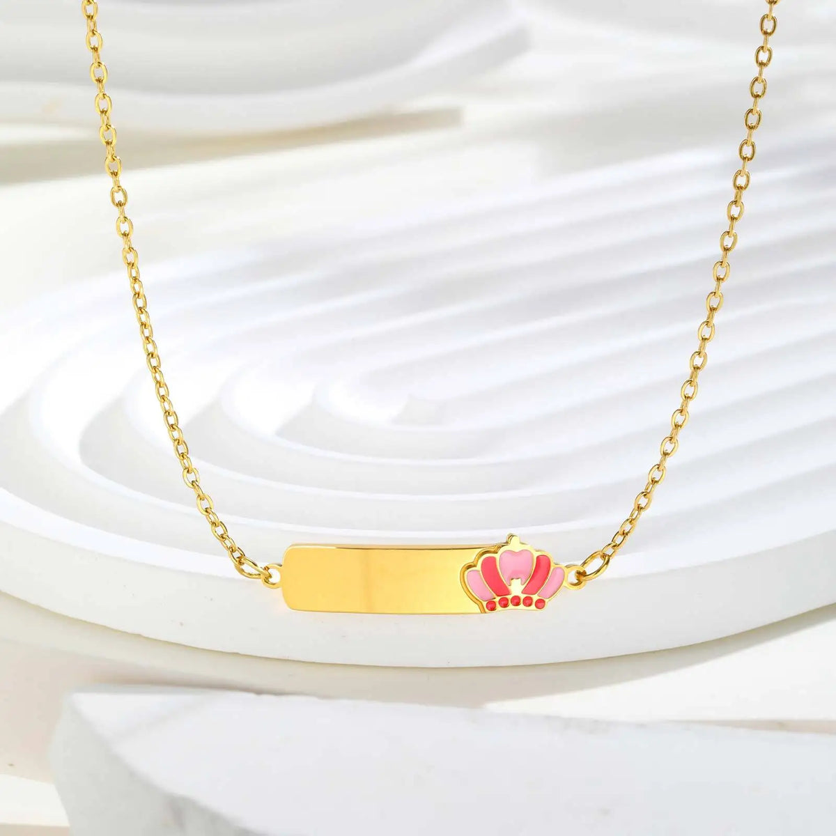 Personalized Crown Name Necklace – Girls Custom Stainless Steel Custom Name Necklace SPOT