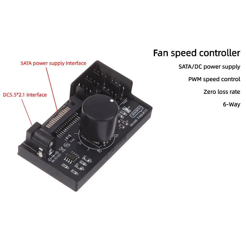 PWM Fan Speed Controller Hub – 4 & 6 Way SATA 4-Pin 60W PWM Fan Hub Controller SPOT