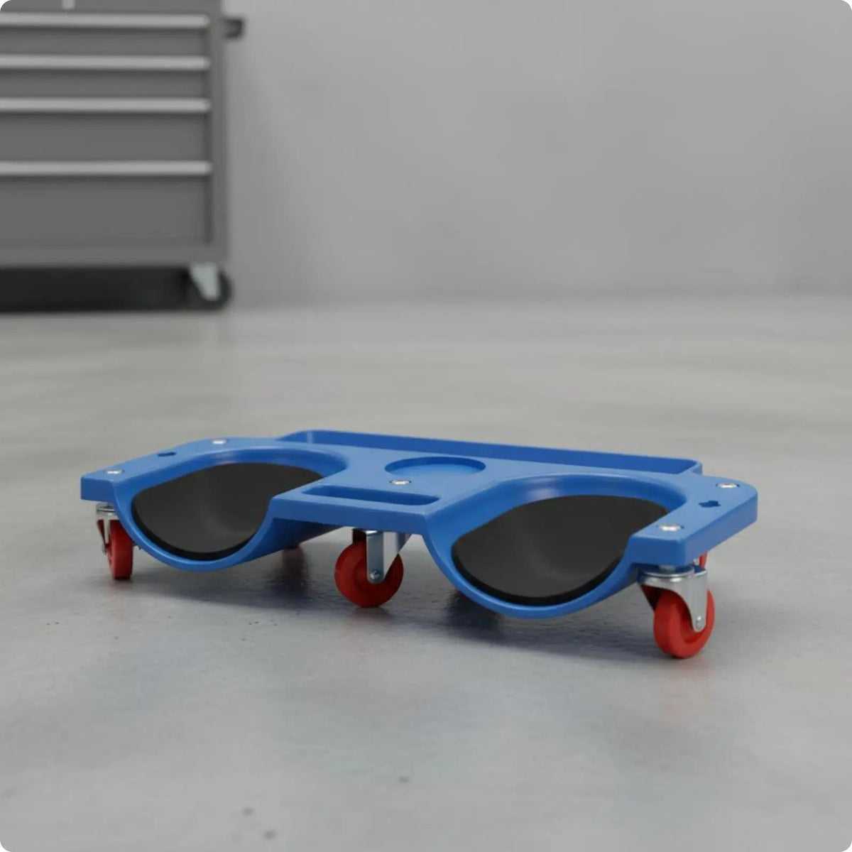 Rolling Mechanic Knee Pad with Foam Cushion & Tool Tray Rolling Mechanic Kneeler SPOT Blue