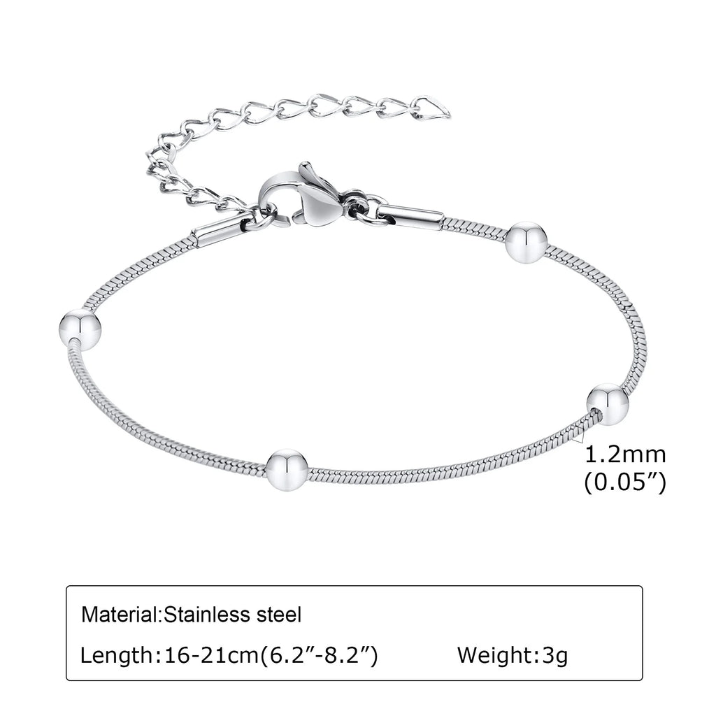 Women's Silver Stainless Steel Stackable Bracelet Set – 5 Pc Stackable Bracelet Set SPOT BR-1320S
