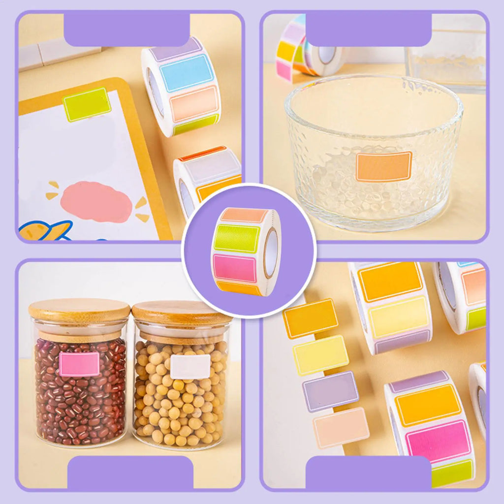 500-Pack Removable Color-Coded Rectangle Label Stickers Roll Label Stickers SPOT