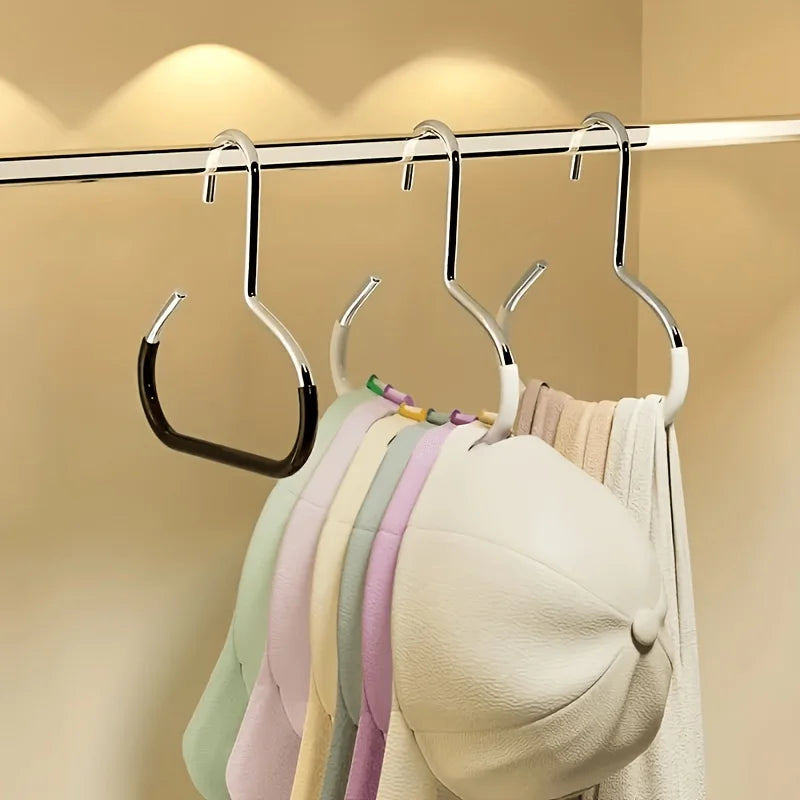 5-Pack Stainless Steel Hat Hangers – Non-Slip Closet Ring Hooks Closet Hat Hooks SPOT