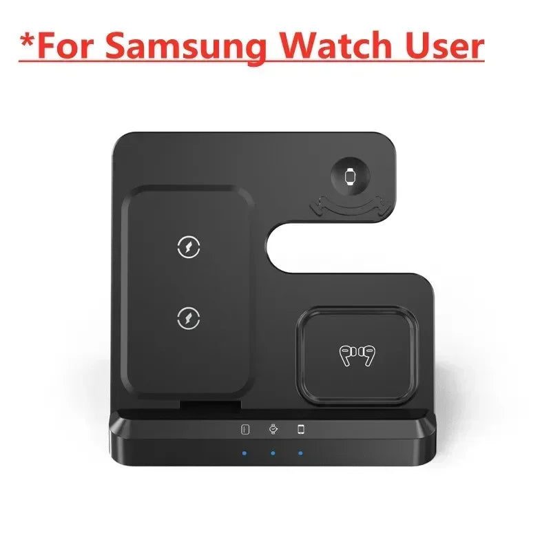 VIKEFON 3-in-1 Wireless Charging Station for Samsung Galaxy Wireless Charging Station SPOT Black For Samsung