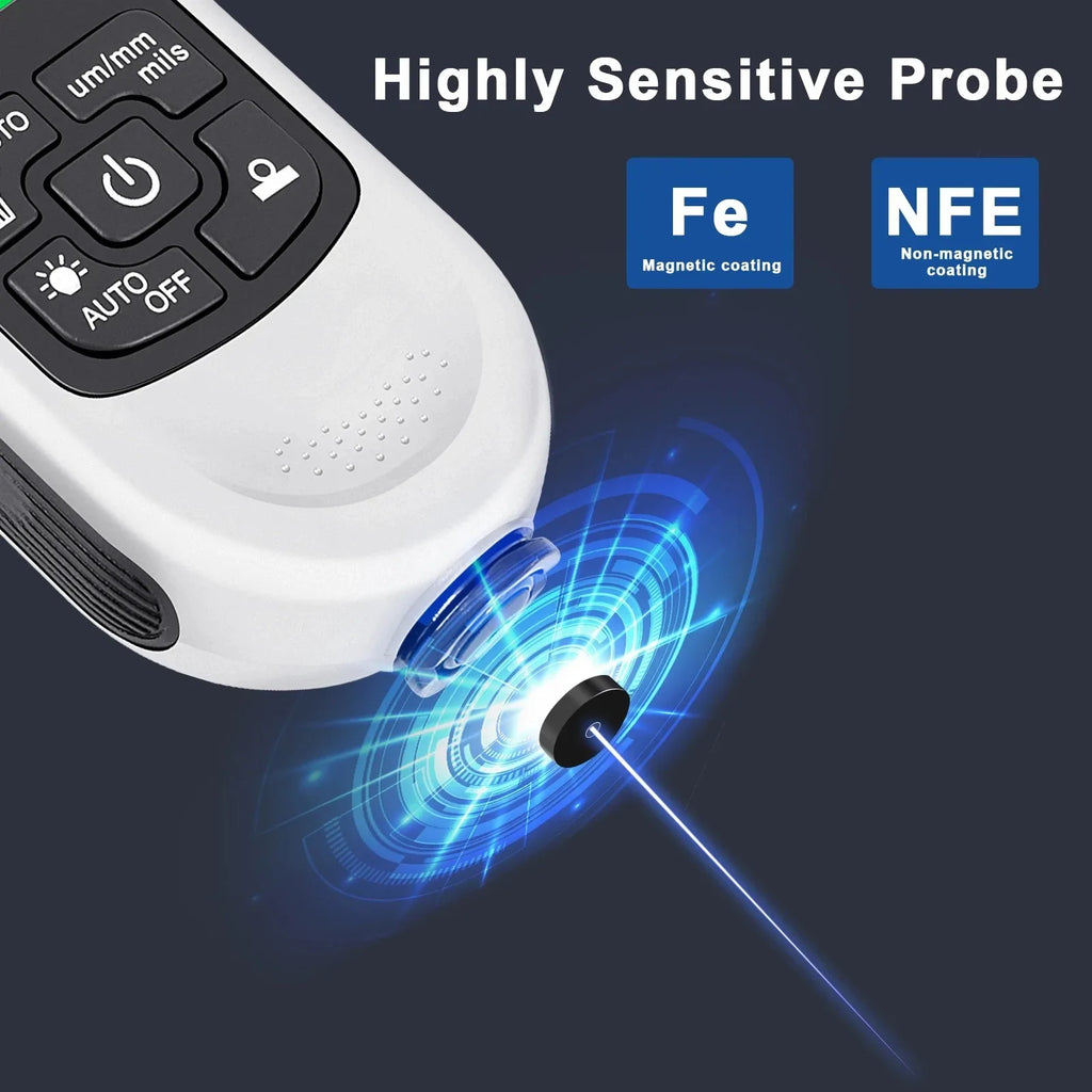 HW300PRO Car Paint & Coating Thickness Gauge 0–2000µm Fe/NFe Coating Thickness Gauge SPOT
