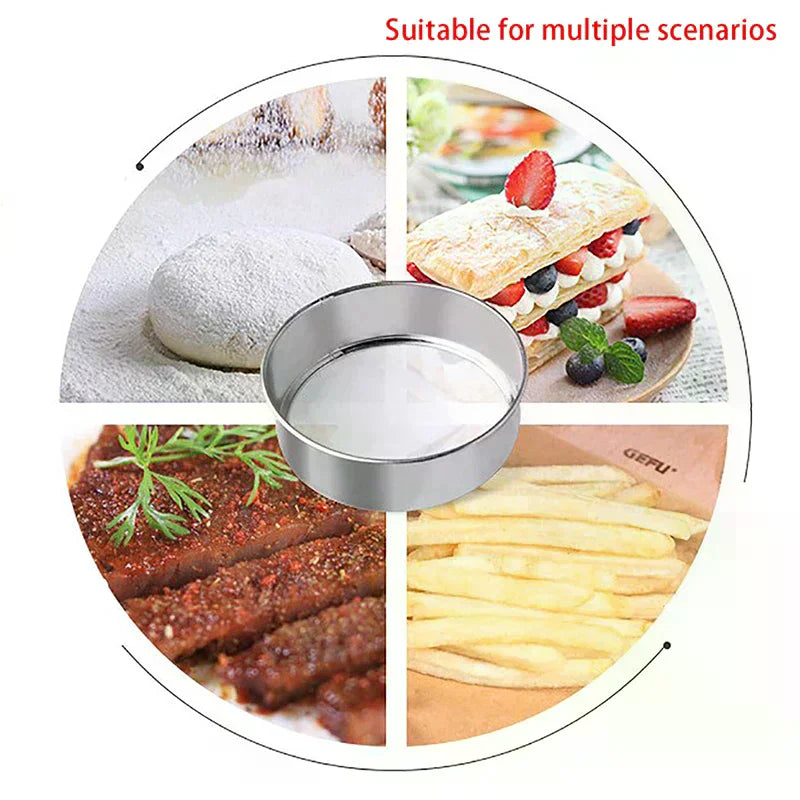 Stainless Steel Flour Sieve Strainer 40 Mesh – Kitchen Sifter Mesh Strainer Sifter SPOT