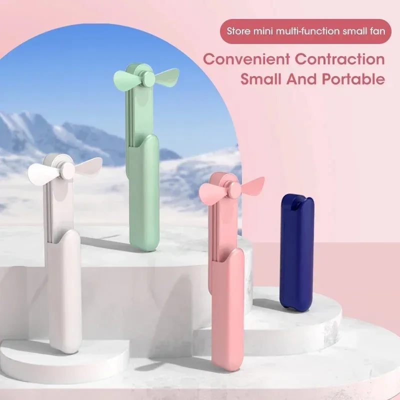 3-in-1 Foldable Mini Handheld Fan & 2000mAh Power Bank USB Portable Handheld Fan SPOT