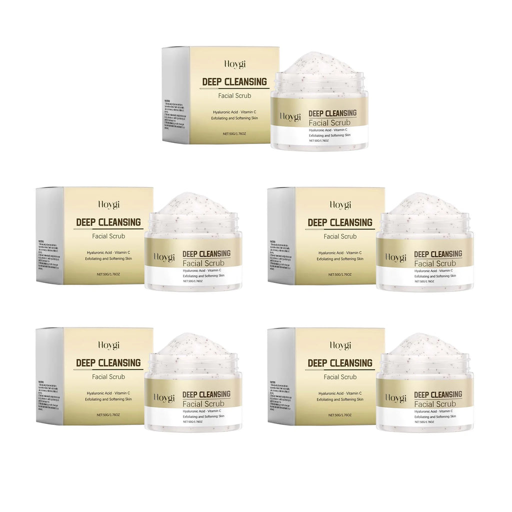 Hoygi Deep Cleansing Facial Scrub – Exfoliate & Hydrate 50g Facial Exfoliating Scrub SPOT 5 x 50g Boxed