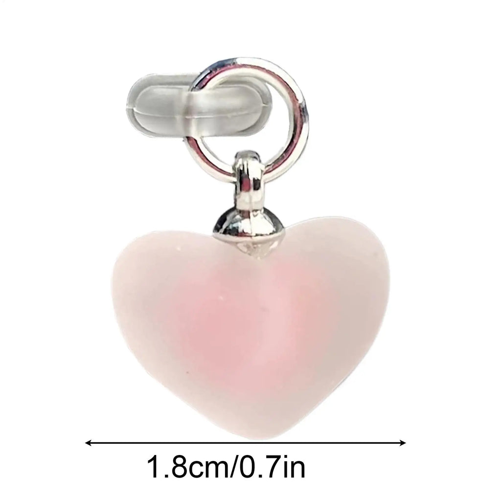 Heart-Shaped Type-C Dust Plug Pendant – Gradient Resin Charm Phone Dust Plug SPOT