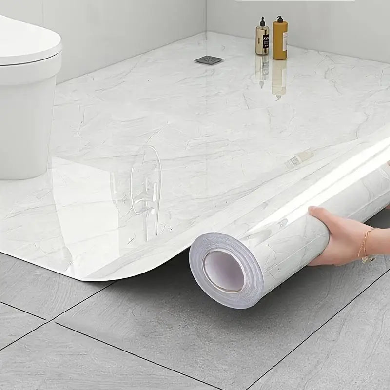 Peel & Stick Marble Floor Sticker – Waterproof PVC Roll Peel & Stick Floor Roll SPOT