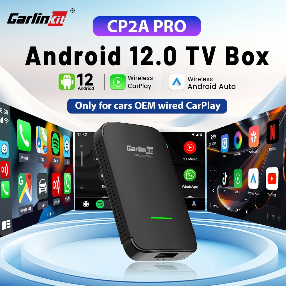 CarlinKit CP2A Pro Wireless CarPlay & Android Auto AI Box Car AI Streaming Box SPOT