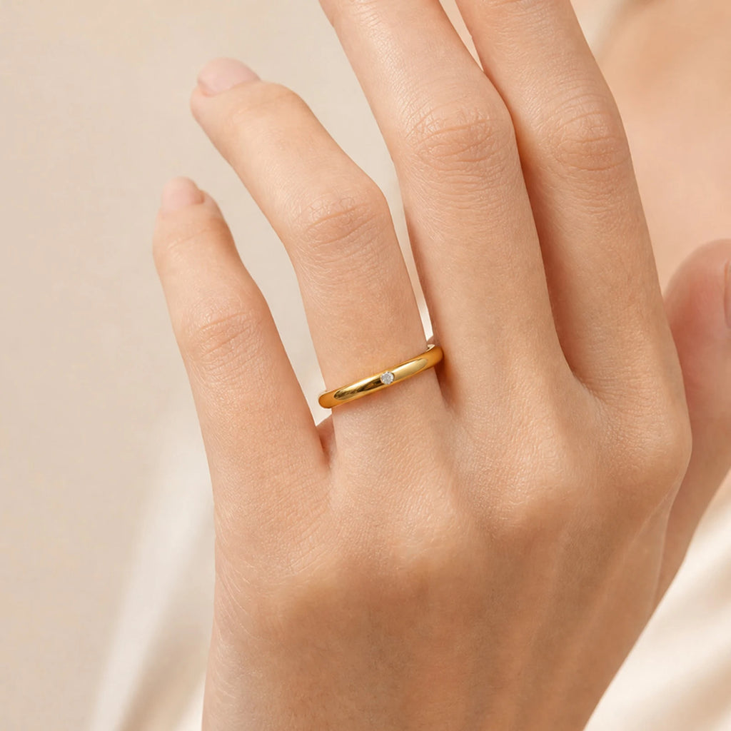 Colorful Zirconia Eternity Ring – 18K Gold Plated Band Zirconia Ring SPOT