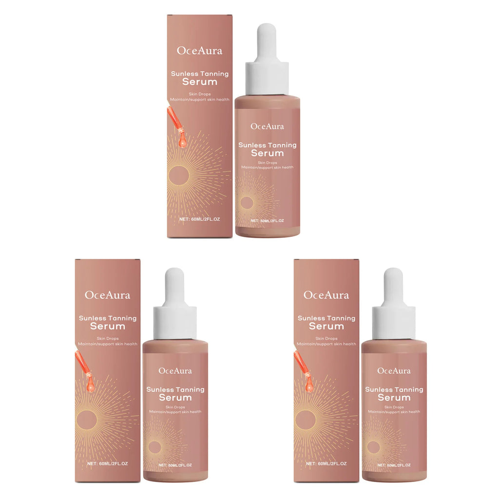 Herbal Sunless Self Tanner Drops – Natural Bronzer Serum 60ml Self Tanning Serum SPOT 3 x 60ml Boxed