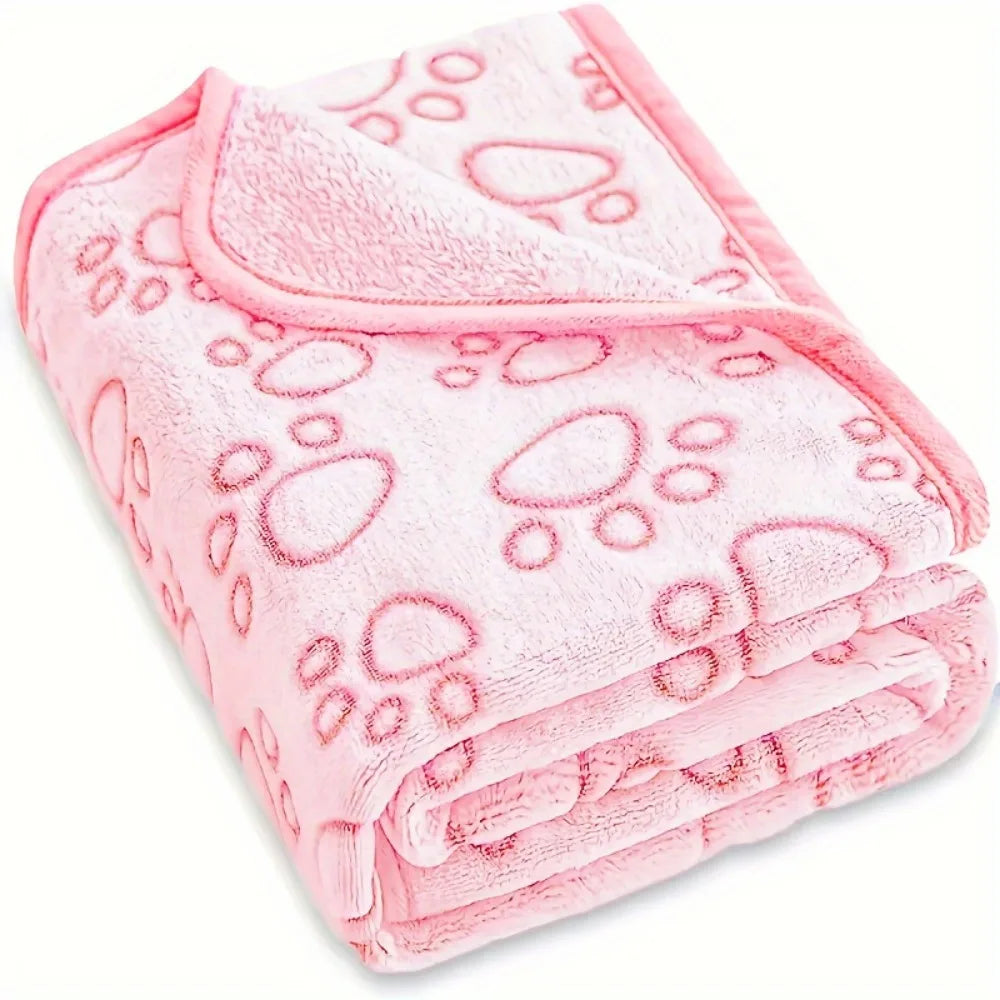 Soft Flannel Fleece Pet Blanket – Paw Print Cat & Dog Mat Pet Blanket Mat SPOT