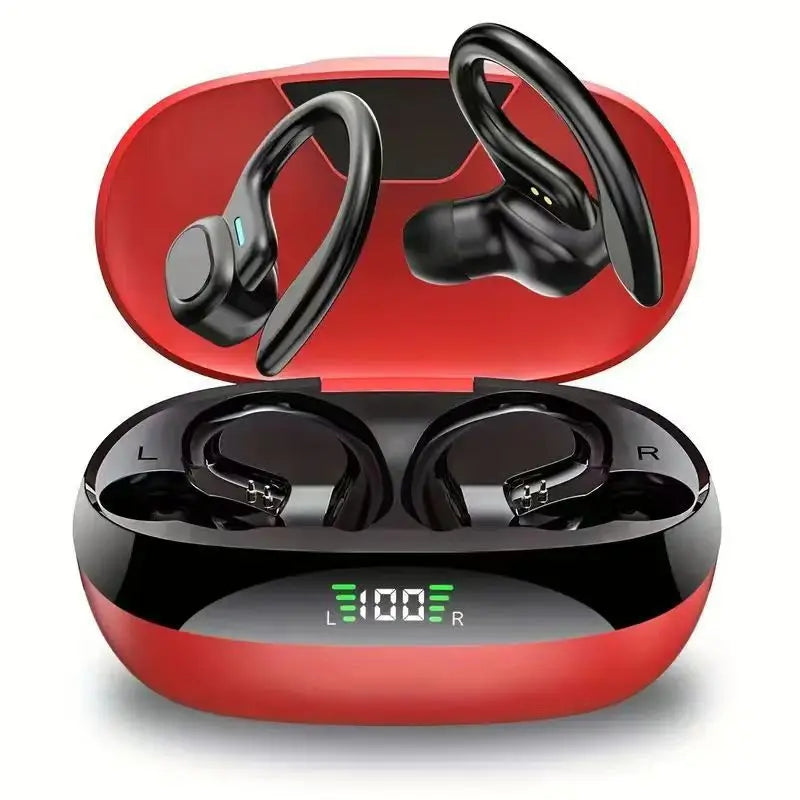 LZQLY Bluetooth 5.3 Sports Earbuds – ANC Wireless In-Ear Wireless Sports Earbuds SPOT Red