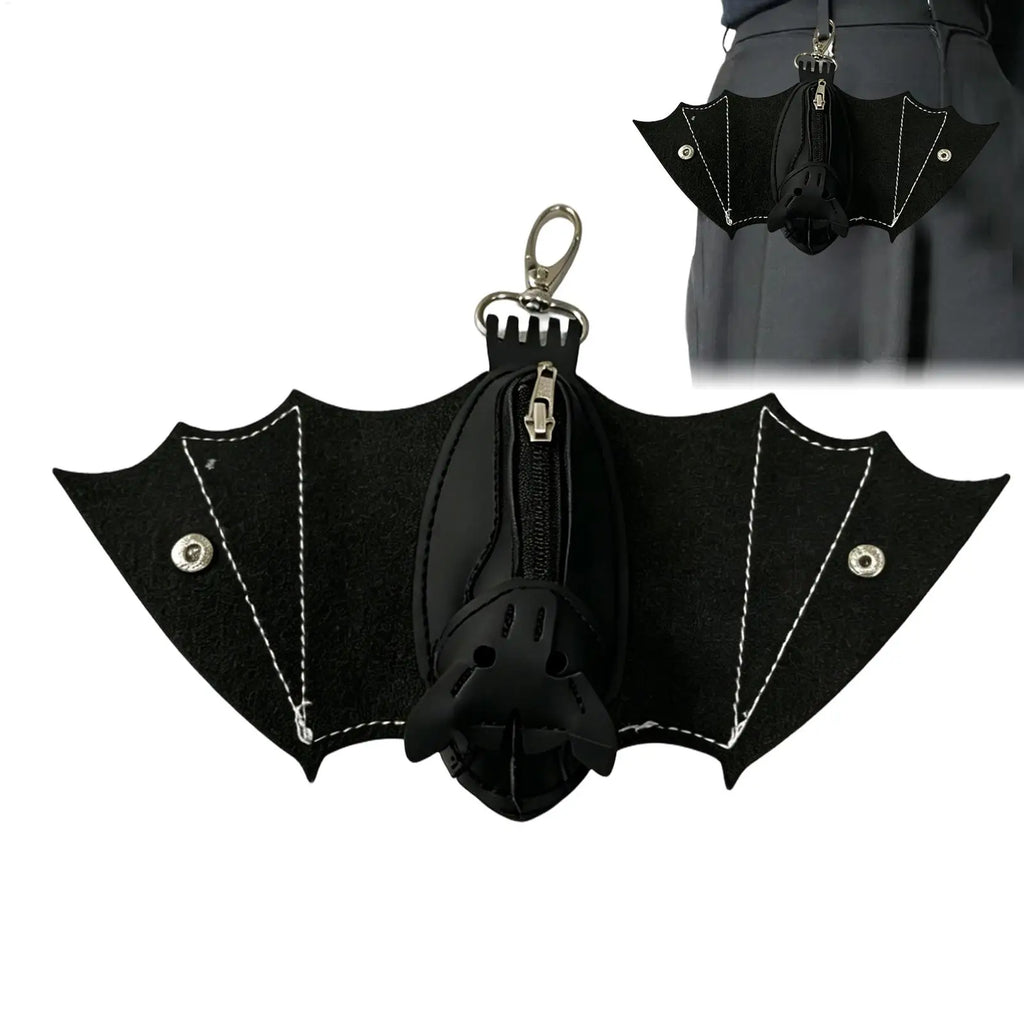 Gothic Bat Coin Purse – PU Leather Keychain Change Wallet Gothic Coin Purse SPOT