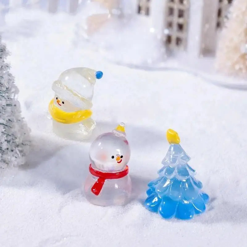 Mini Translucent Resin Christmas Figurines – Snowman & Tree Christmas Resin Figurine SPOT