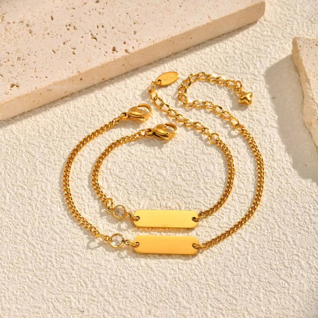 Personalized Name Baby Bracelet – 18K Gold Charm Toddler Gift Personalized Baby Bracelet SPOT