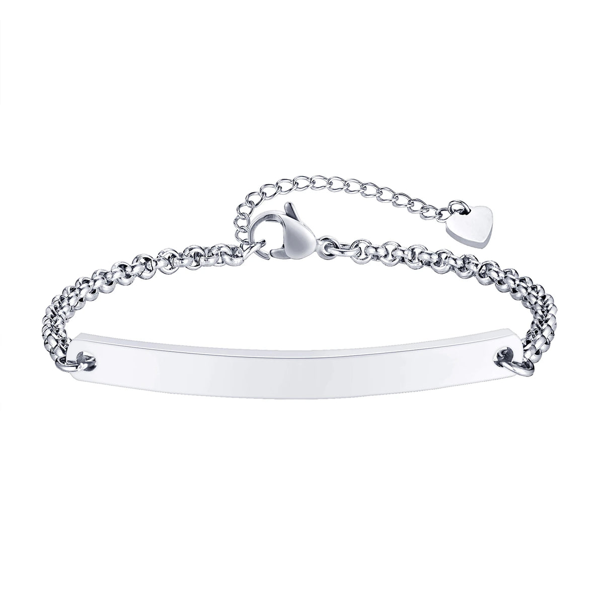 Personalized Name Bar Bracelet – Engraved Stainless Steel Engraved ID Bracelet SPOT BR-641S