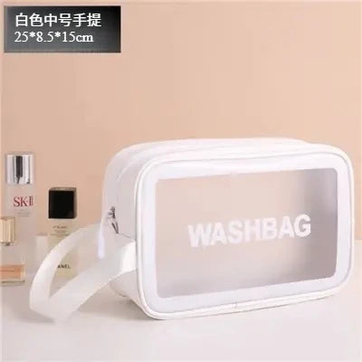 Transparent Waterproof Travel Makeup Bag – Large Capacity Travel Makeup Bag SPOT Medium white