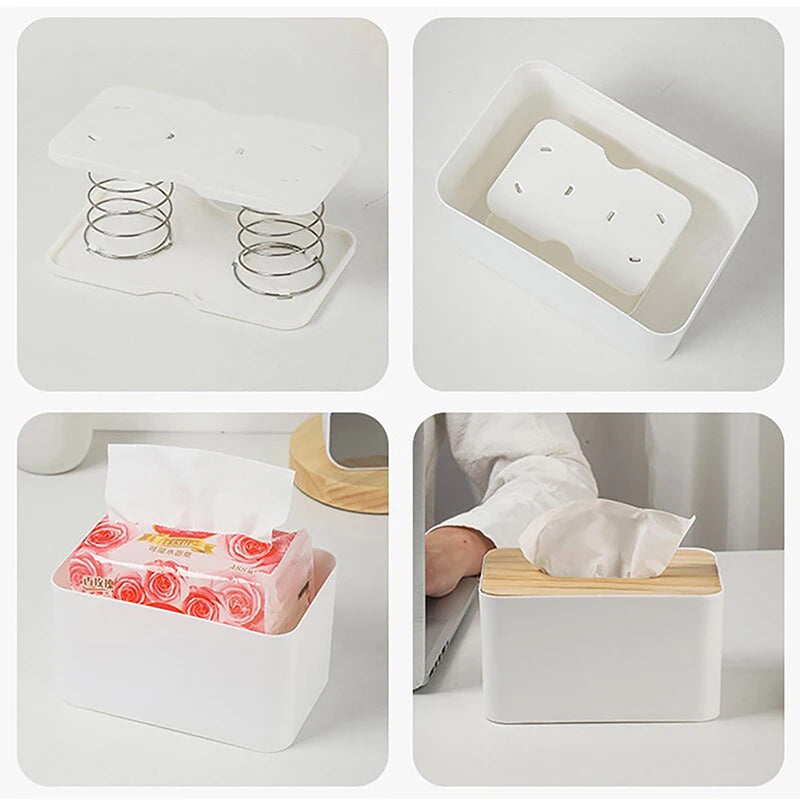 Spring-Loaded Tissue Box Lift Holder – Auto Elevating Bracket Tissue Box Holder SPOT