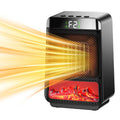 NOCCLILI PTC Electric Heater – 3D Flame, Timer & Silent Heat Electric Space Heater SPOT Black 100V-240V EU Plug