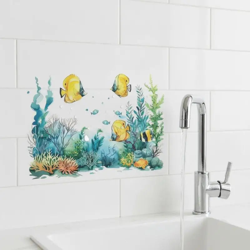 Ocean Fish Bathroom Wall Sticker – Waterproof PVC Decal Wall Decal Sticker SPOT
