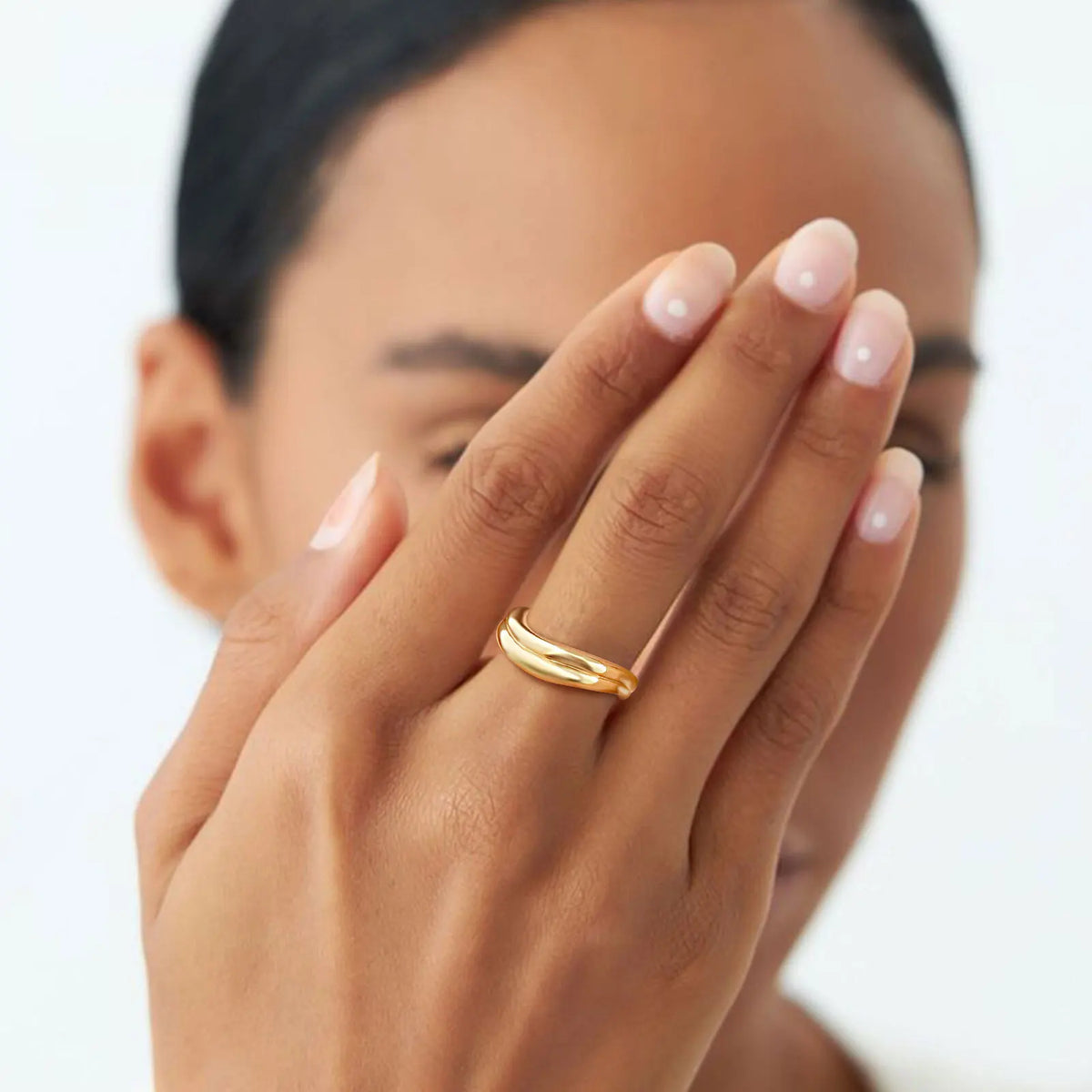 Stackable Double Wavy Ring – 18K Gold Stainless Steel Women Stackable Ring SPOT US Ring Size 06