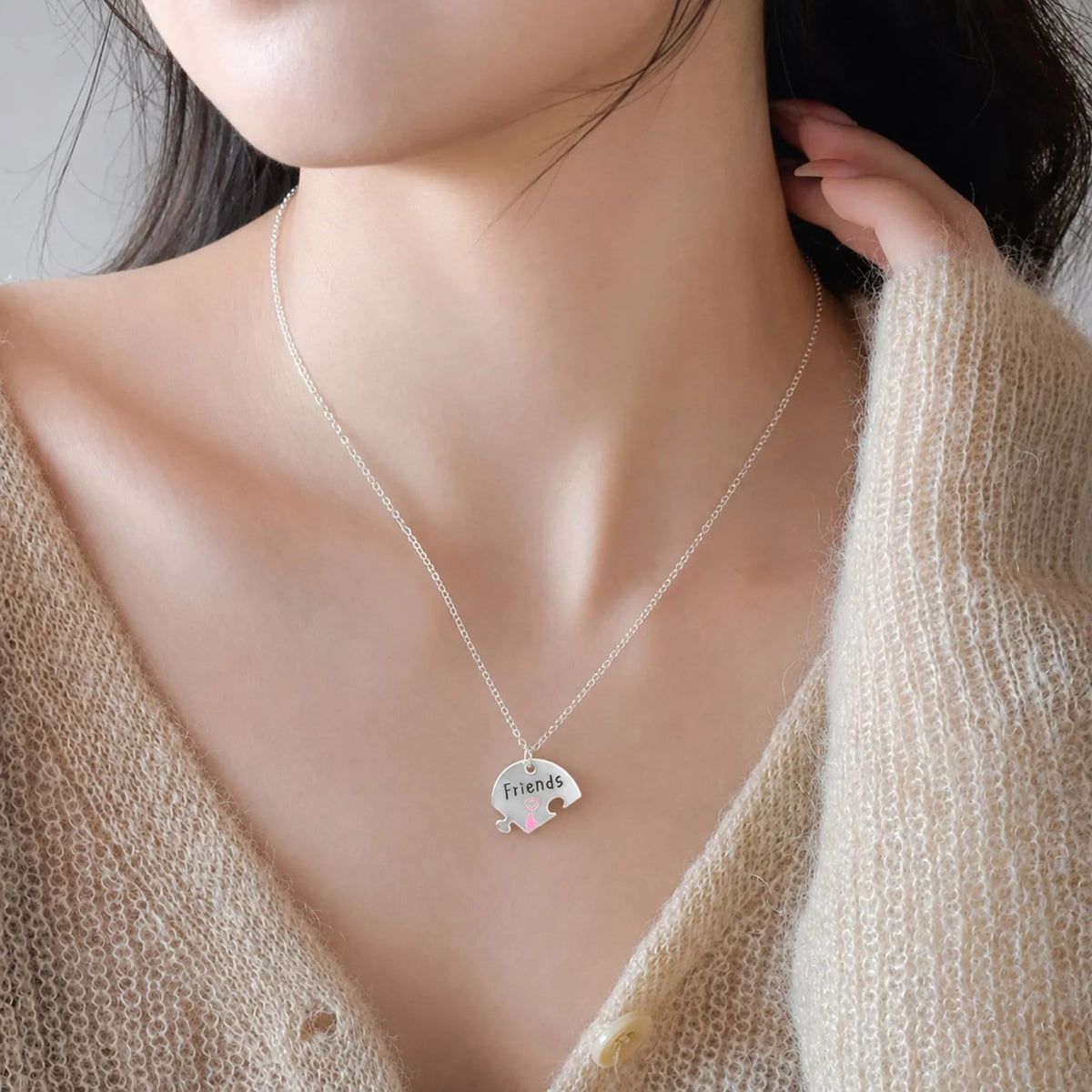 BFF Puzzle Heart Necklace Set for 3 – Gold & Silver Friendship Friendship Pendant Necklace SPOT
