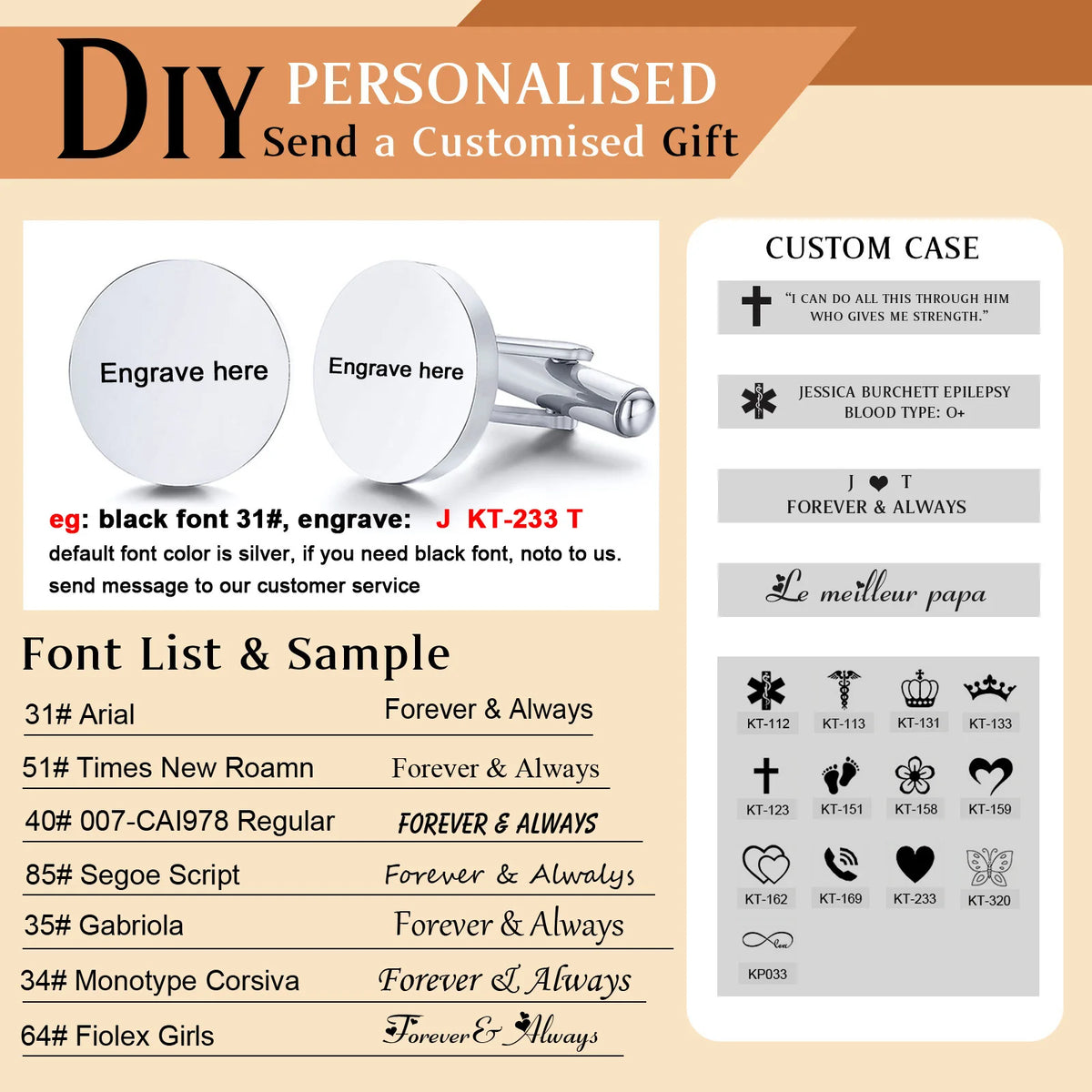 Custom Engraved Cufflinks for Men – Personalized Wedding Gift Personalized Cufflinks SPOT