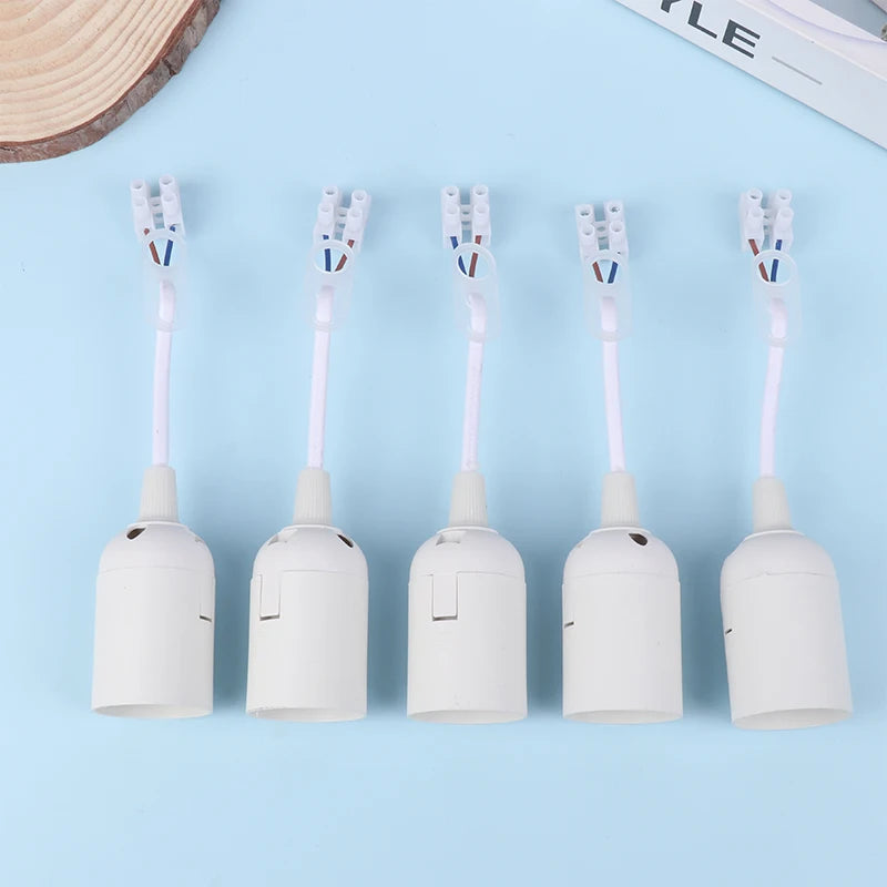 5-Pack E27 Lamp Holder with Cable – Construction Site Socket Lamp Holder Socket SPOT White
