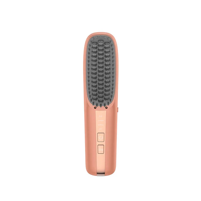 Portable Electric Hair Straightening Brush – 5-Level Heat Hair Straightening Brush SPOT Orange USB Type-C