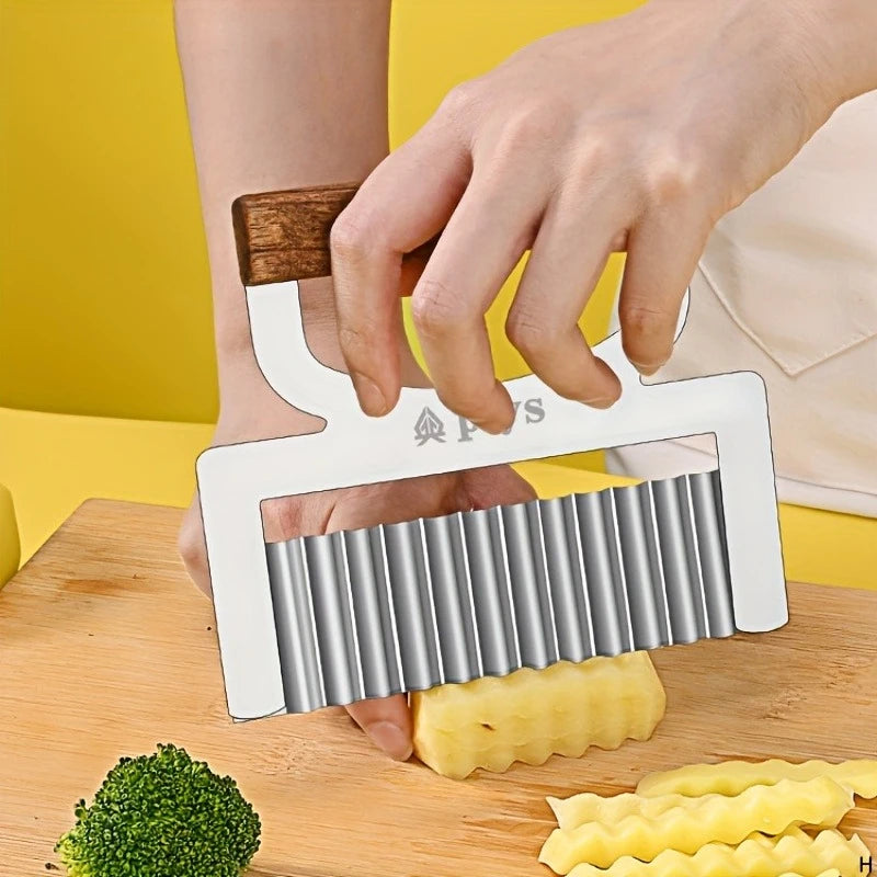 Stainless Steel Wavy Knife Potato Peeler & Veg Flower Cutter Vegetable Peeler Slicer SPOT