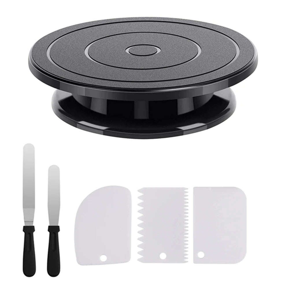 Cake Turntable Set with Spatulas & Icing Scrapers | Baking Kit Cake Decorating Kit SPOT